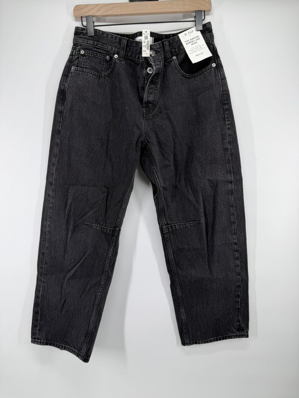 Madewell Women's The Darted Barrel-Leg Jean Sz 26 Petite Rigid Denim NWT